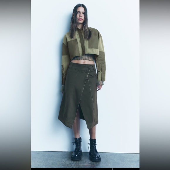 Zara Dresses & Skirts - ZIPPERED ASYMMETRICAL SKIRT